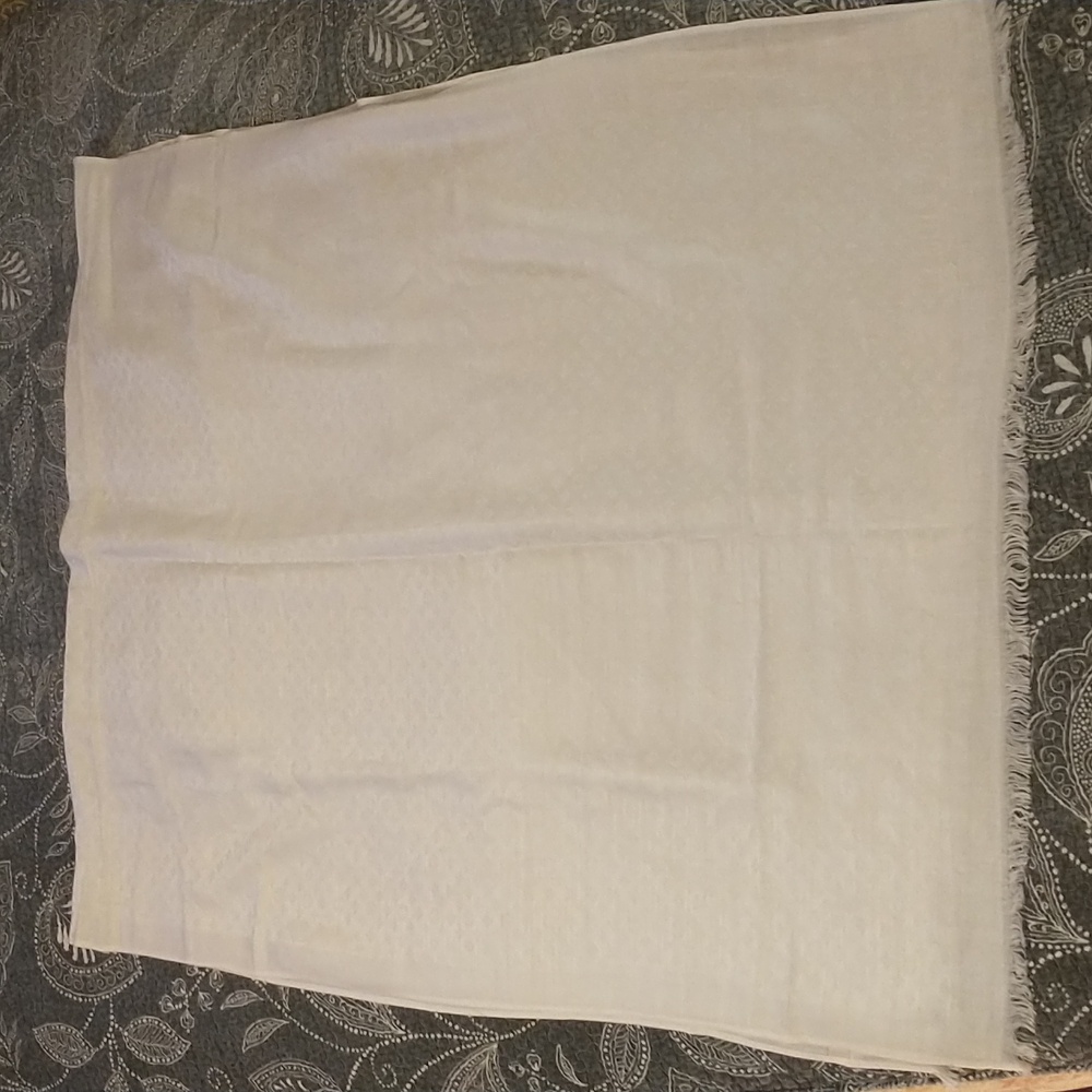 ISO!🙏 Louis Vuitton Monogram Jacquard Weave Ecru Wool Rectangular Fringe Scarf - Picture 13 of 17
